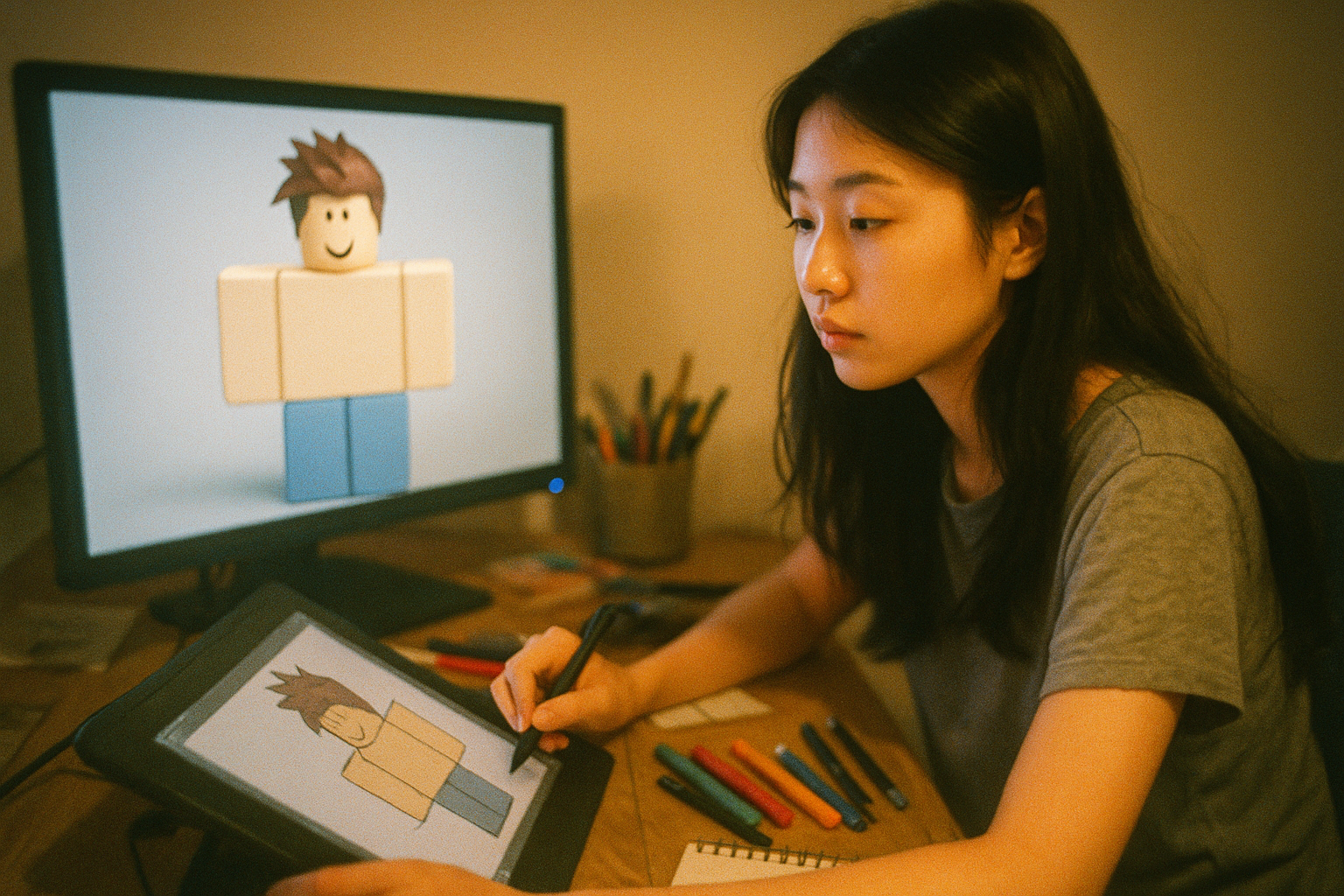 로블록스 유저가 그린 팬아트에 게이머들 '감탄'... 첫 채색 작업치고는 수준급