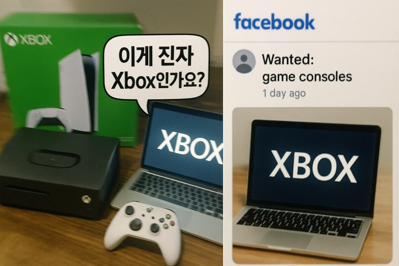 "XBOX" 라는데 뭔가 이상한데? 페북마켓에 등장한 AI 생성 콘솔 게시물 화제