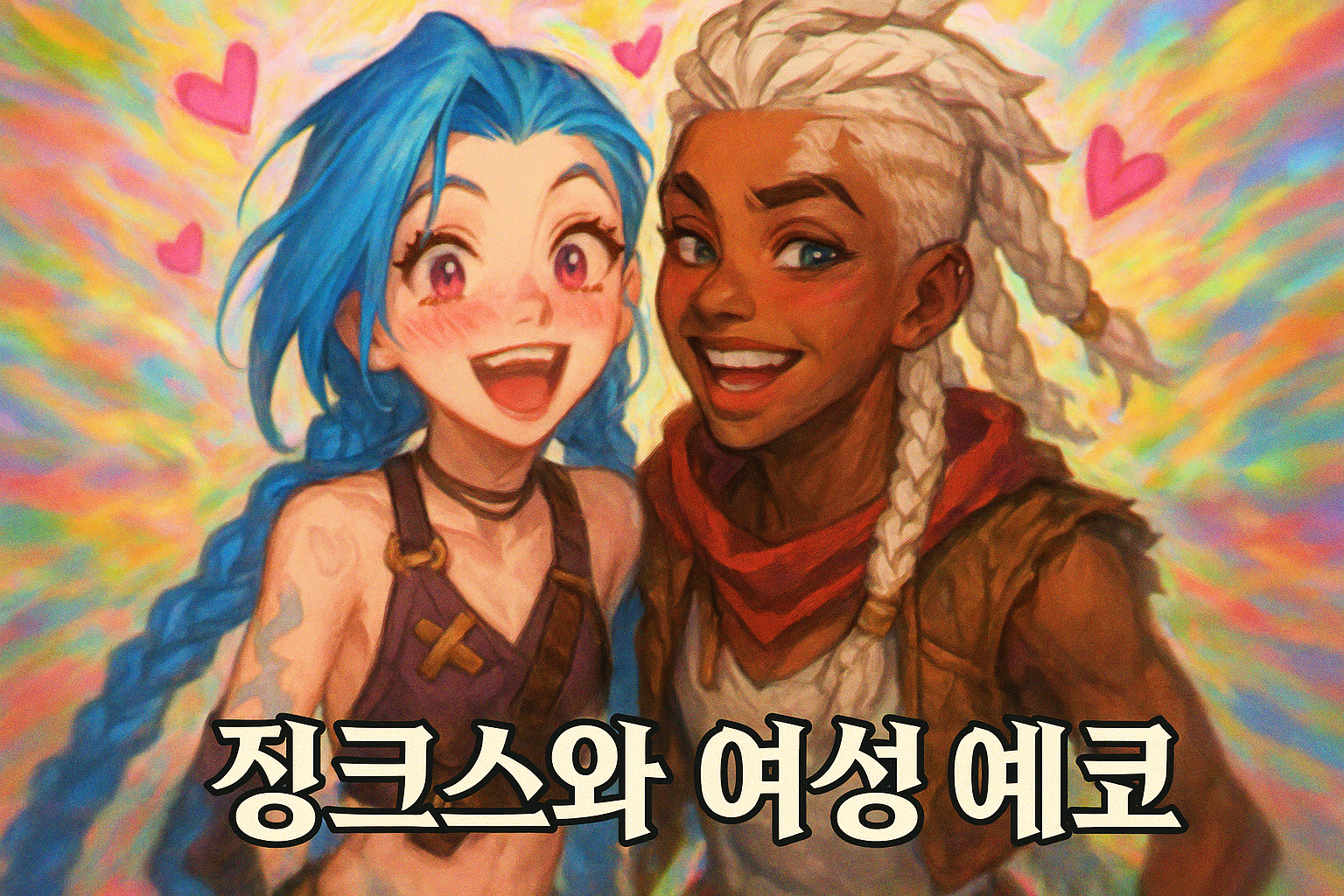 "그냥 예쁘네"... '징크스×에코' BL 아닌 GL 팬아트에 롤 유저들 반응 폭발