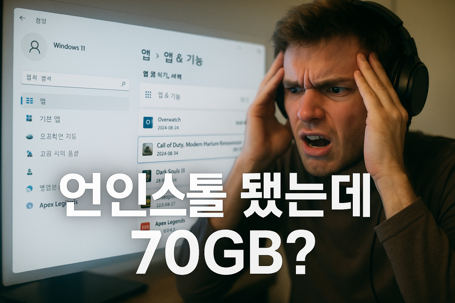 이럴수가! 언인스톨 해도 하드디스크에 70GB 차지하는 '유령 게임'... 윈도우 11 문제일까?