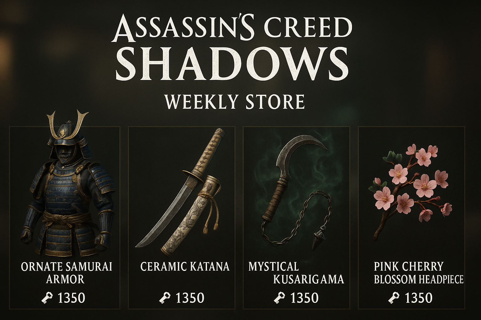 어쌔신 크리드 섀도우 주간 상점, 또 나오 장비만 잔뜩... 유저들 '이제 지겹다'