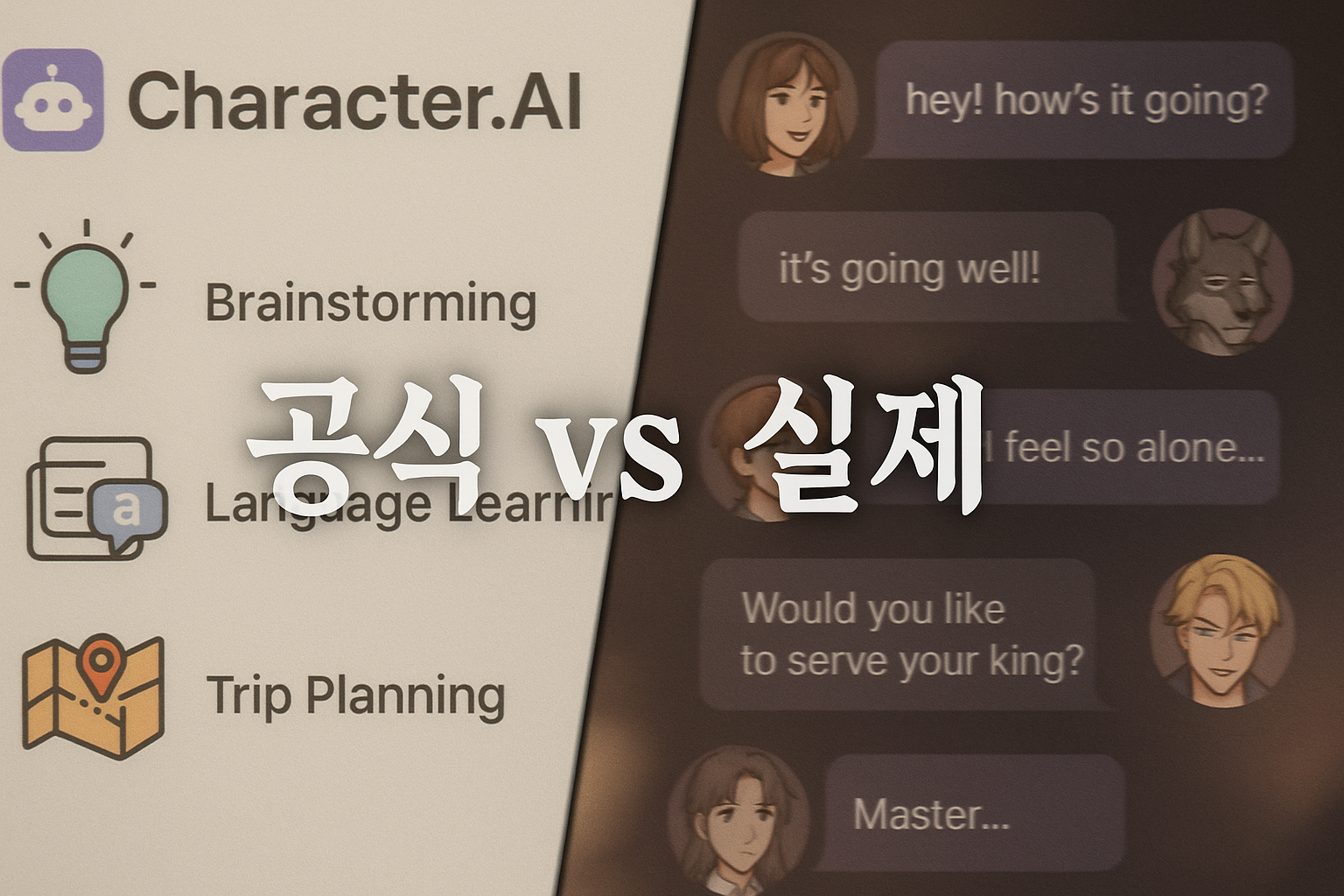 캐릭터AI 공식 홍보와 실제 사용법의 괴리감... 유저들 "우리는 그렇게 안 써요"