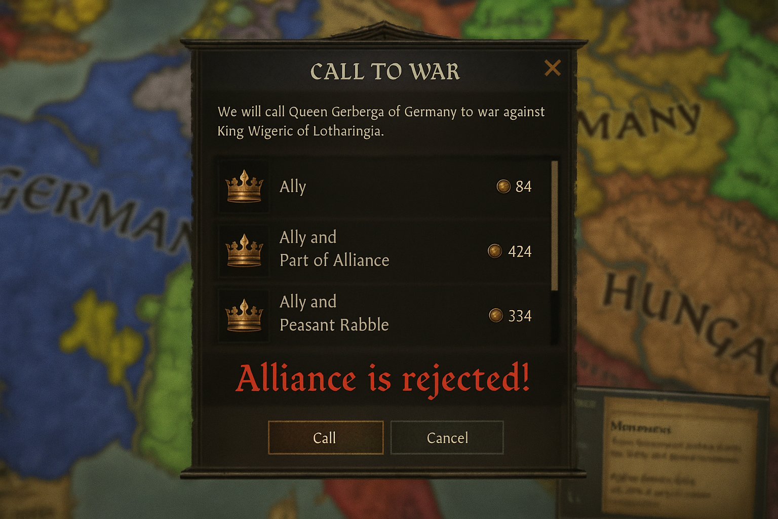 크루세이더 킹즈 3 유저들 발칵, AI 동맹국은 전쟁 참전 거부해도 페널티 없다