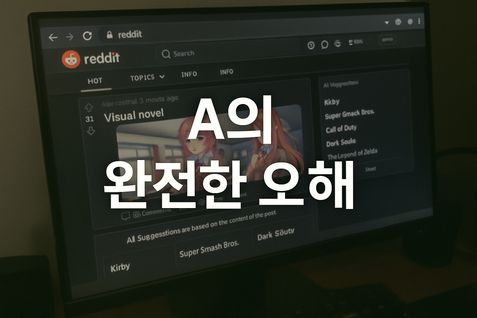 레딧 AI가 '어공주'를 완전히 오해했다... 액션 게임으로 착각한 충격적인 제안들