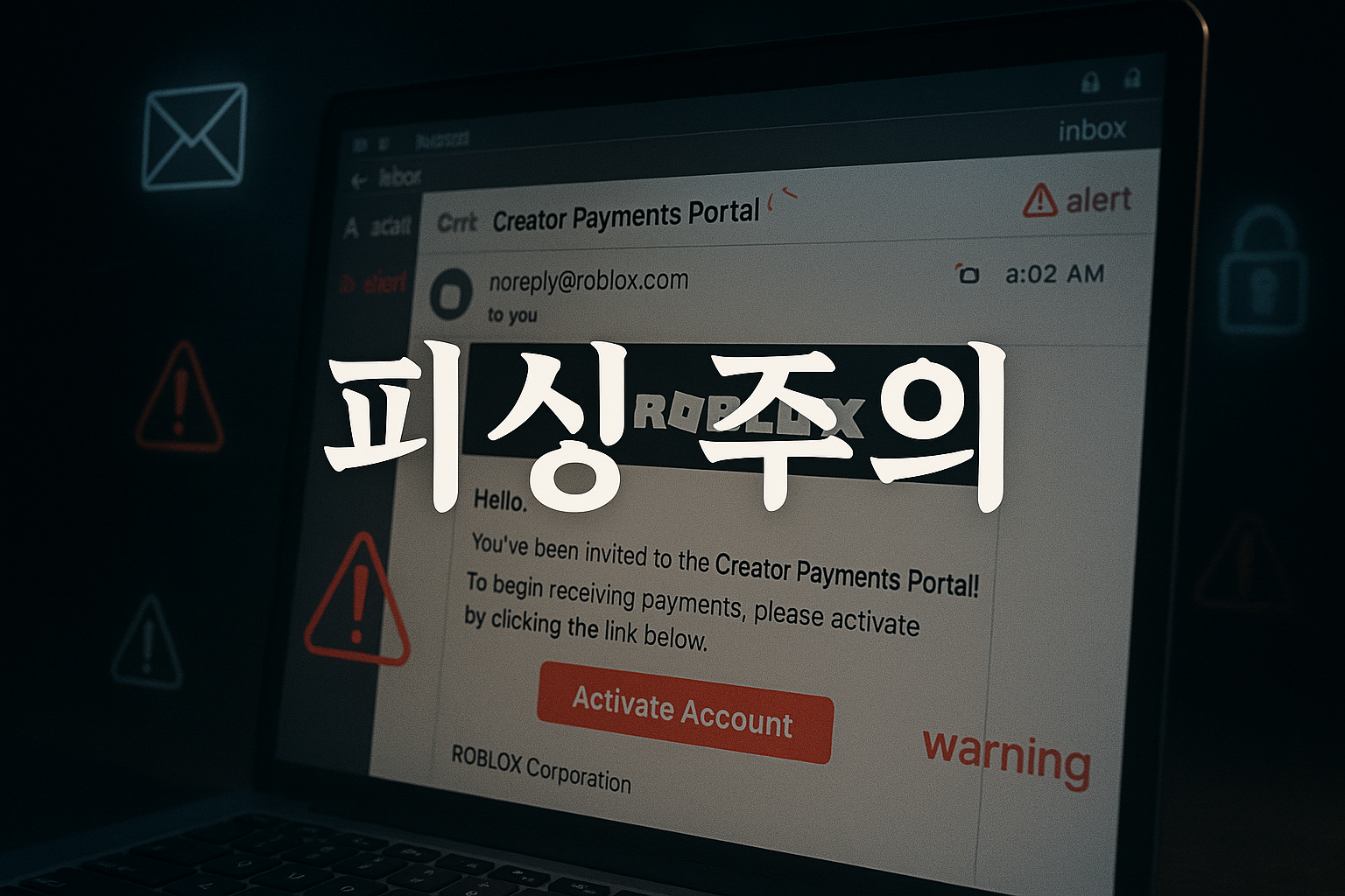 '로블록스 공식 메일'이라더니... 알고보니 교묘한 피싱 사기였다