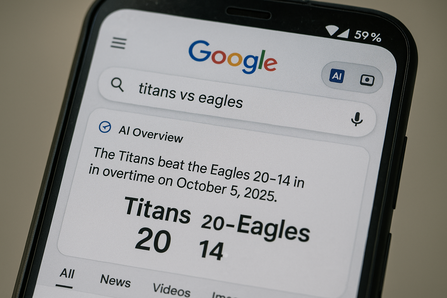 구글 AI가 존재하지 않는 NFL 경기 결과를 지어냈다