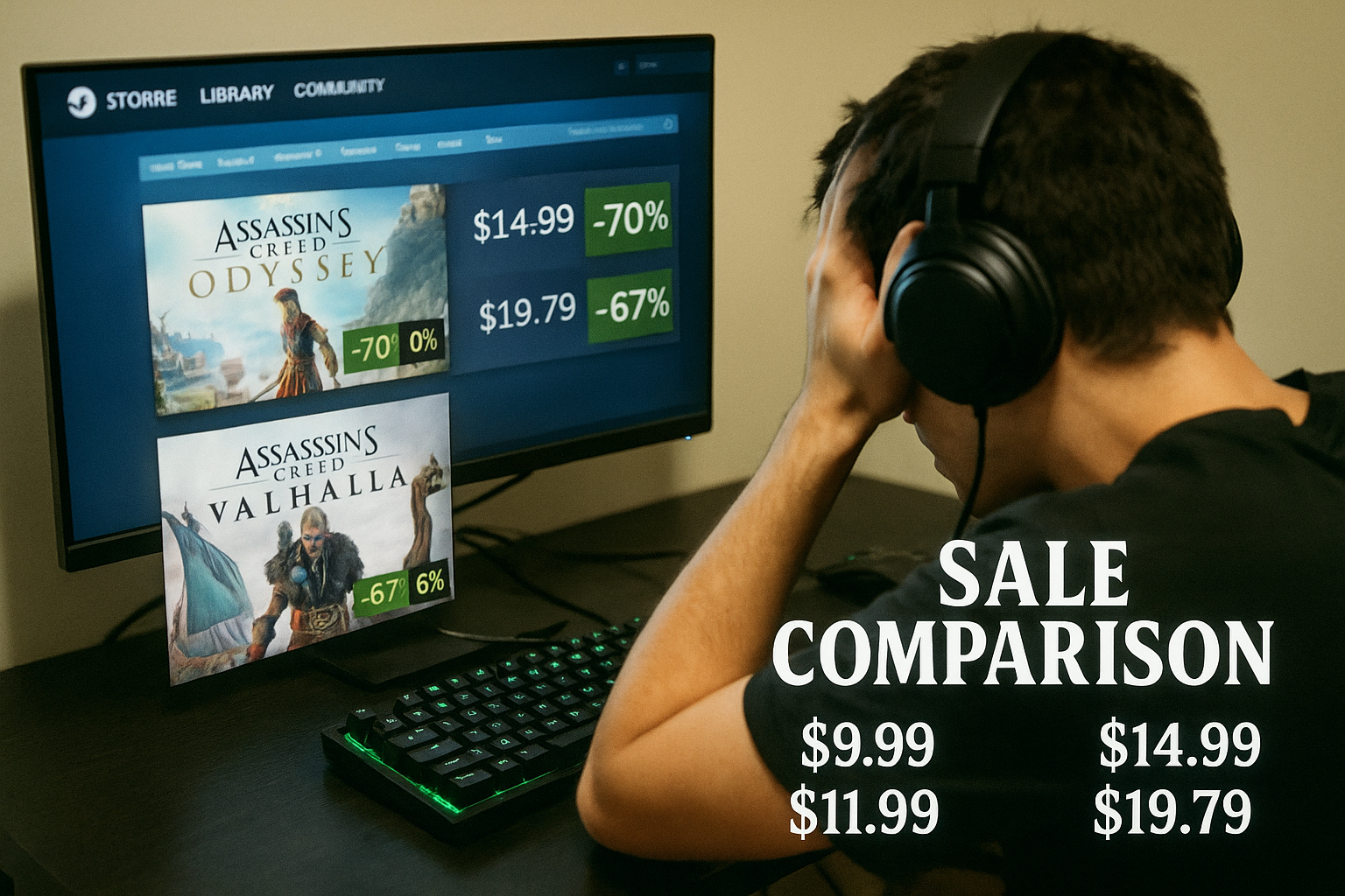 어쌔신 크리드 오디세이·발할라 대폭 할인, 그런데 예전이 더 쌌다?