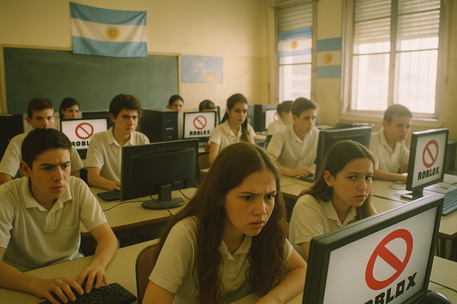 아르헨티나 부에노스아이레스시, 결국 학교에서 로블록스 접속 차단