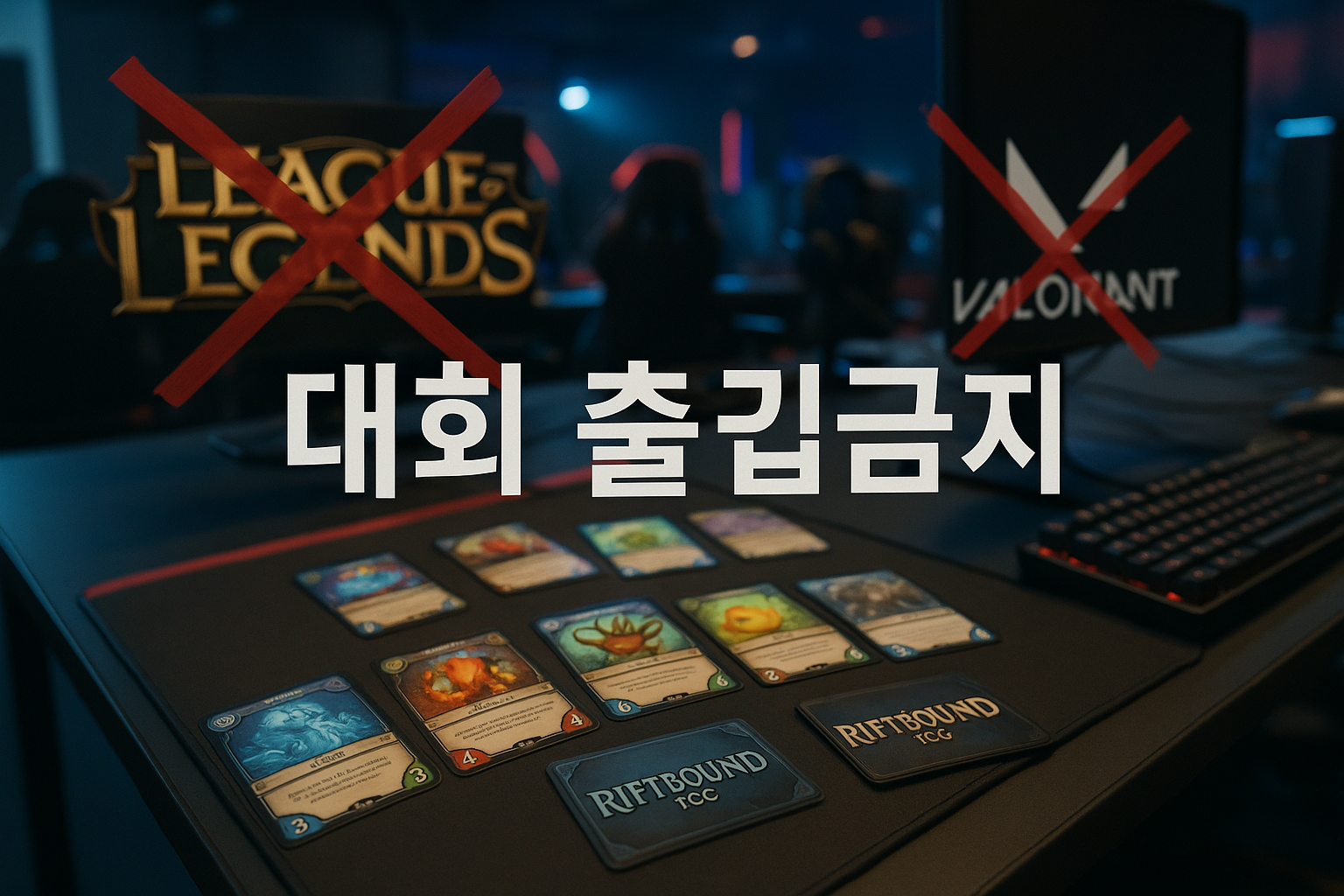 라이엇 게임즈 발칵, 롤·발로란트 밴 먹으면 TCG 대회도 출입금지