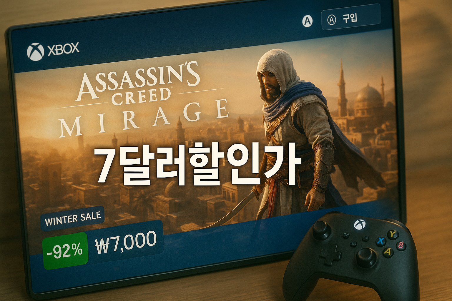 어쌔신 크리드 미라지 7달러로 떨어져, 유저들 '스타벅스 한 잔값'이라며 구입 러시