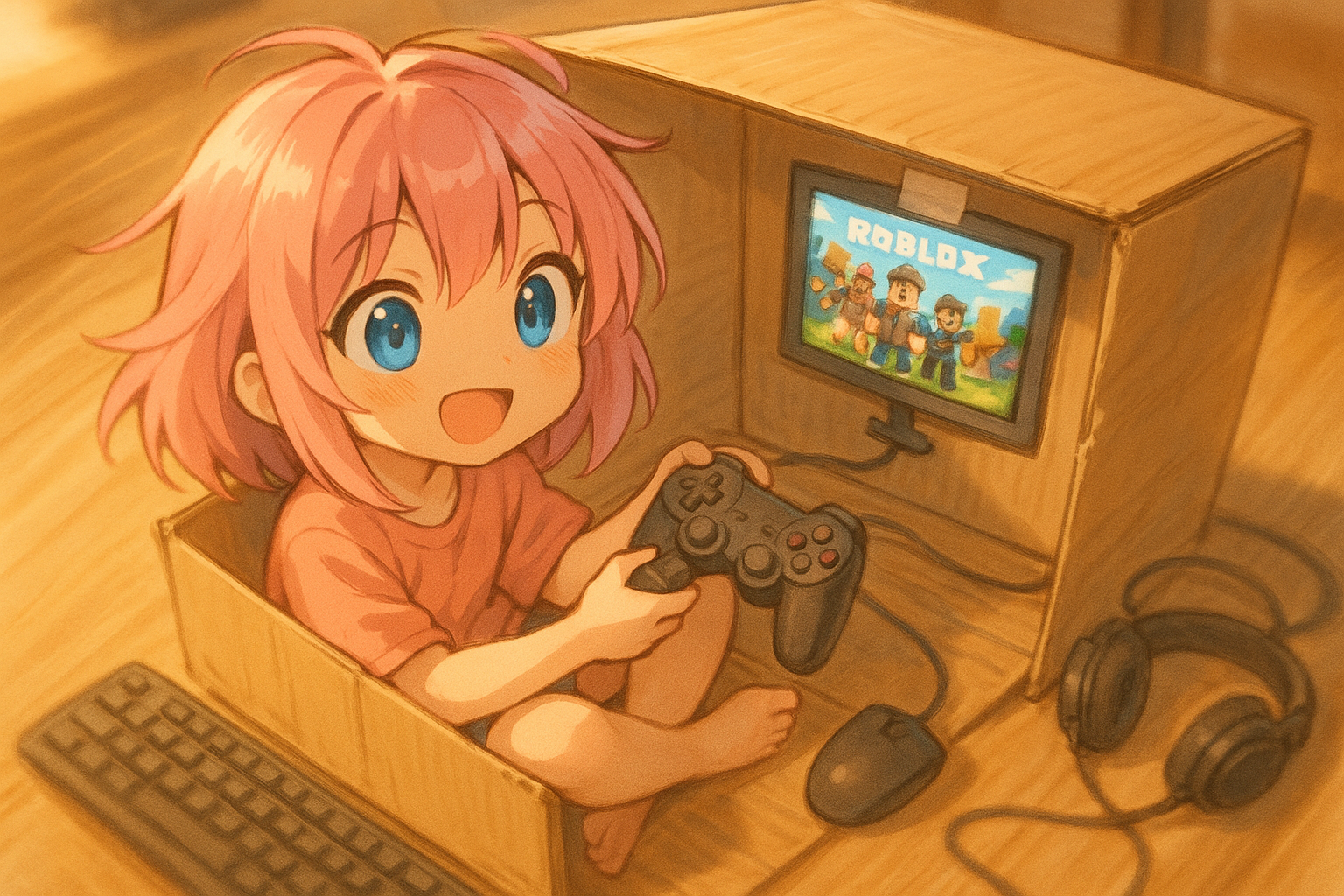 사요리가 박스 안에서 로블록스 한다고? DDLC 팬들 웃음보