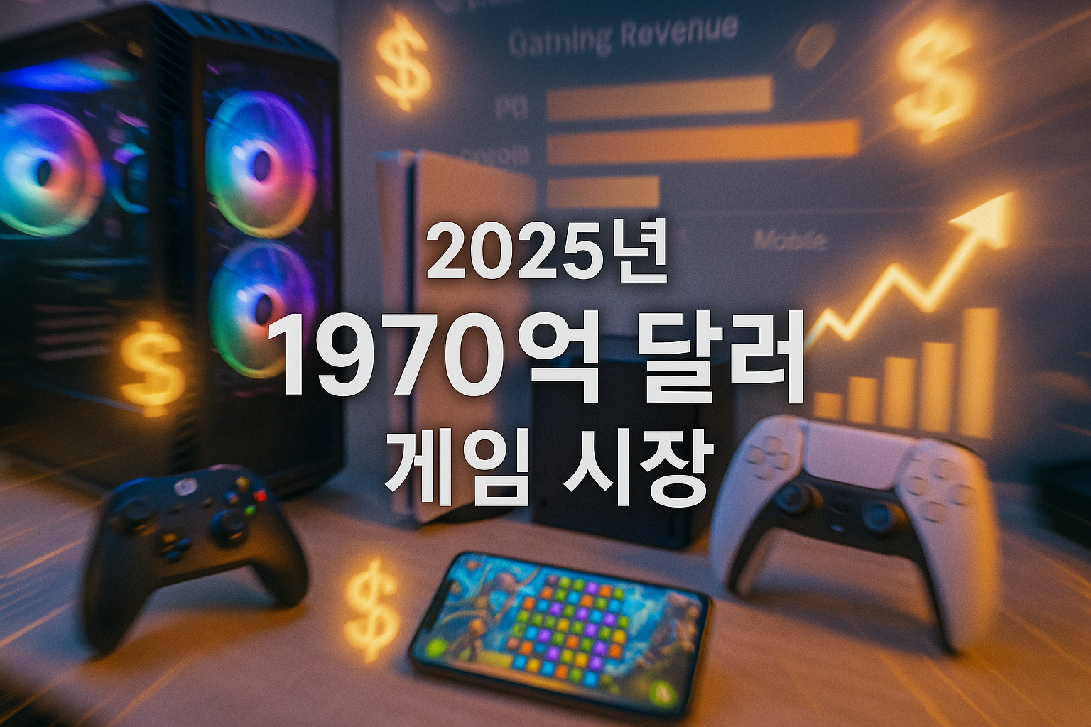 2025년 게임 시장 1970억 달러 돌파 예정, PC가 콘솔을 거의 따라잡았다