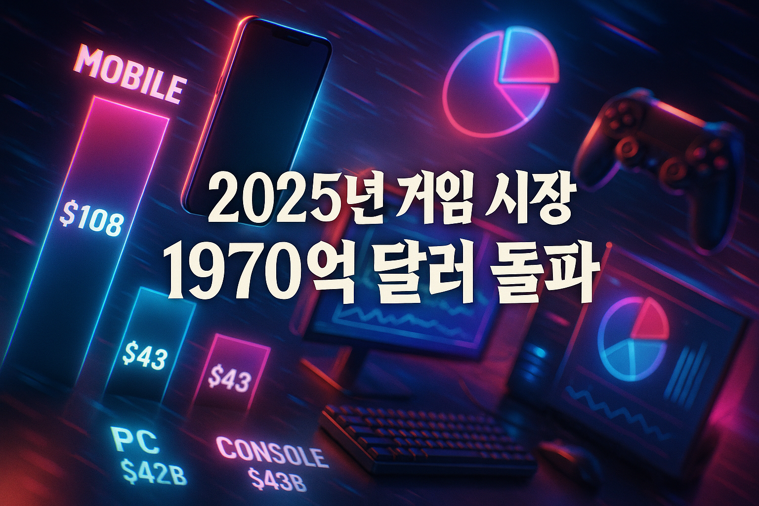 모바일 게임이 PC·콘솔 합친 것보다 많이 번다고? 2025년 게임 시장 규모 1970억 달러 경악