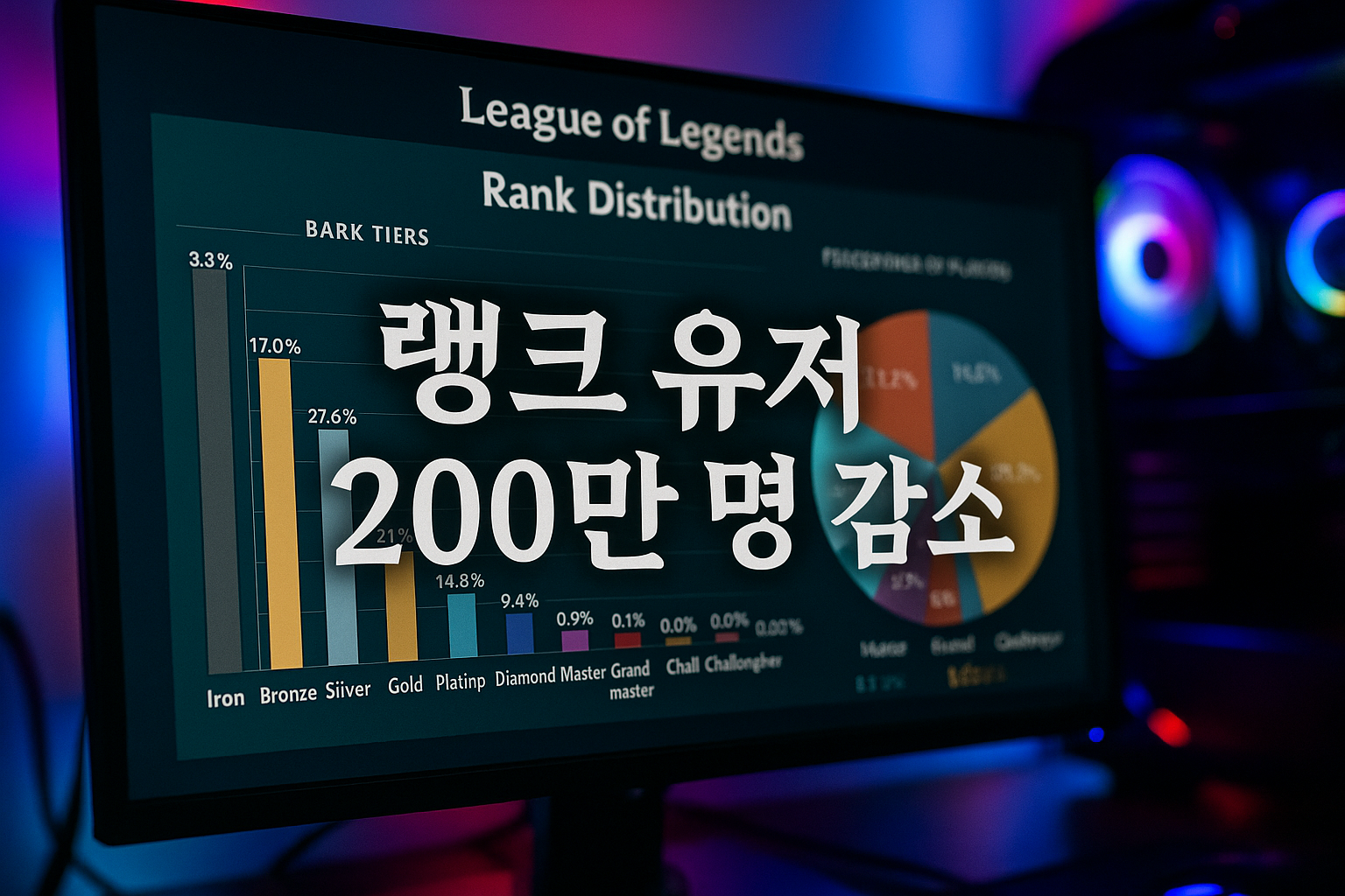 롤 15시즌 랭크 분포 공개, 전 세계 유저 200만 명 감소로 '충격'