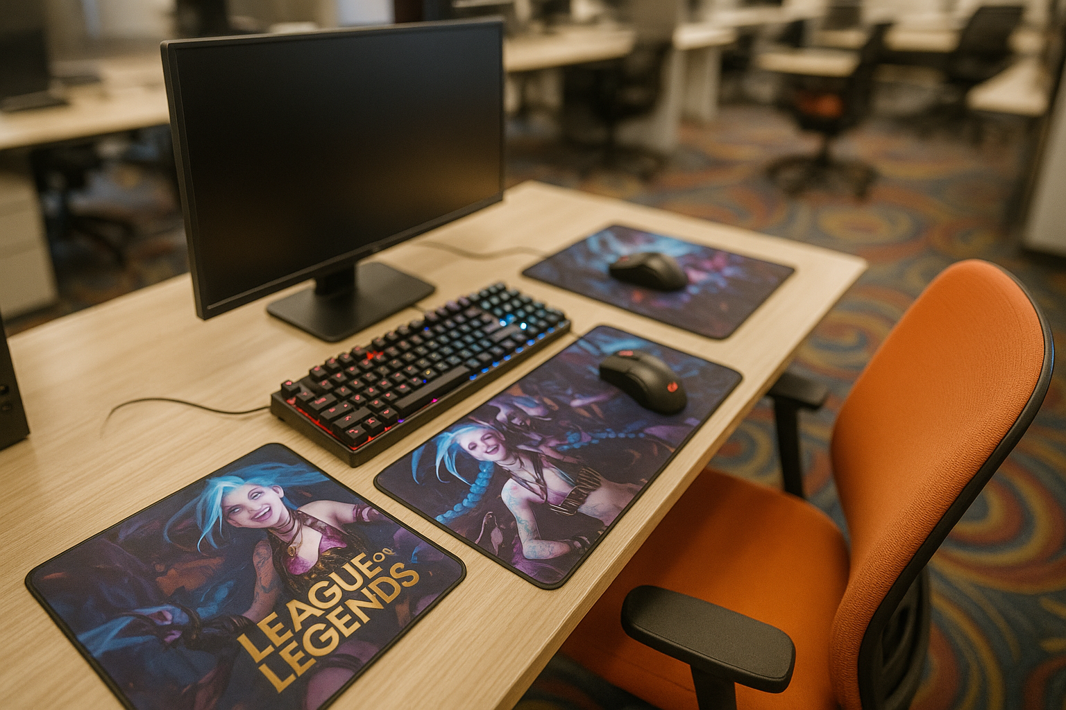 카지노 직장에서 리그 오브 레전드 마우스패드로 업무본다? 네티즌들 '카펫이 더 신기하다'