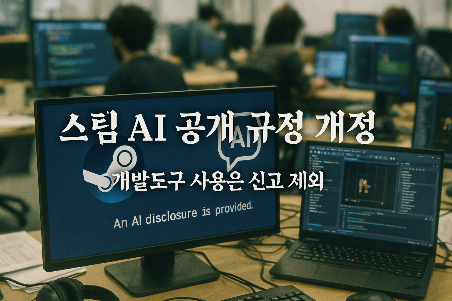 스팀, AI 공개 규정 개정...개발 도구는 제외하고 게임 내 AI만 신고하면 된다