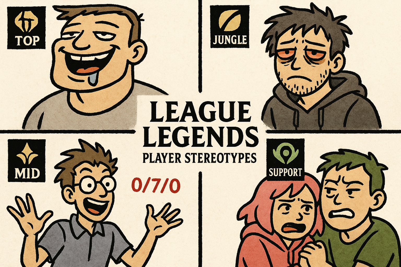 롤 유저들이 포지션별 플레이어 특징 그림으로 표현해봤더니... 너무 현실적이라 충격