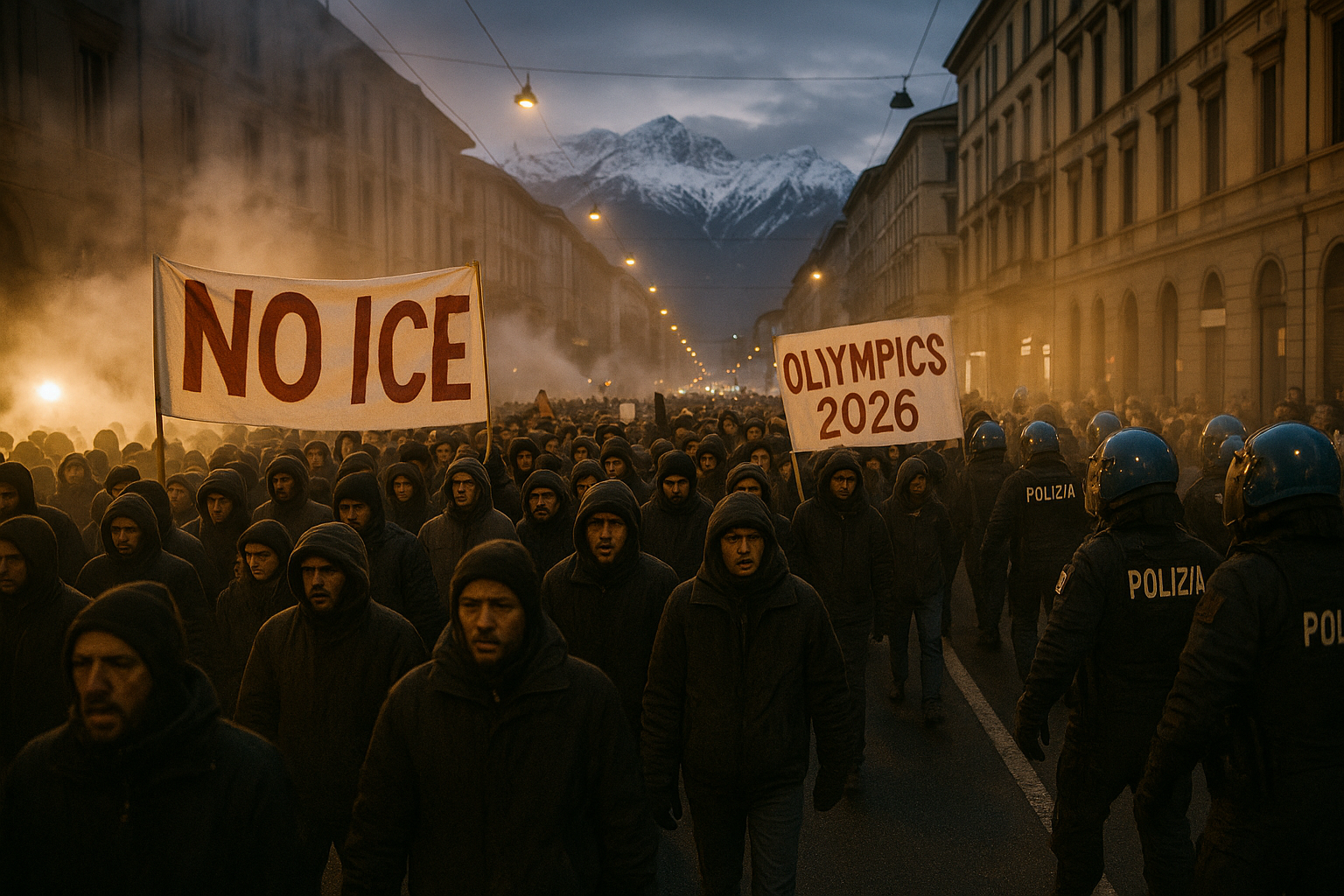 이탈리아서 ICE 반대 대규모 시위 폭발, 2026 동계올림픽 개막전 거리로 쏟아진 분노