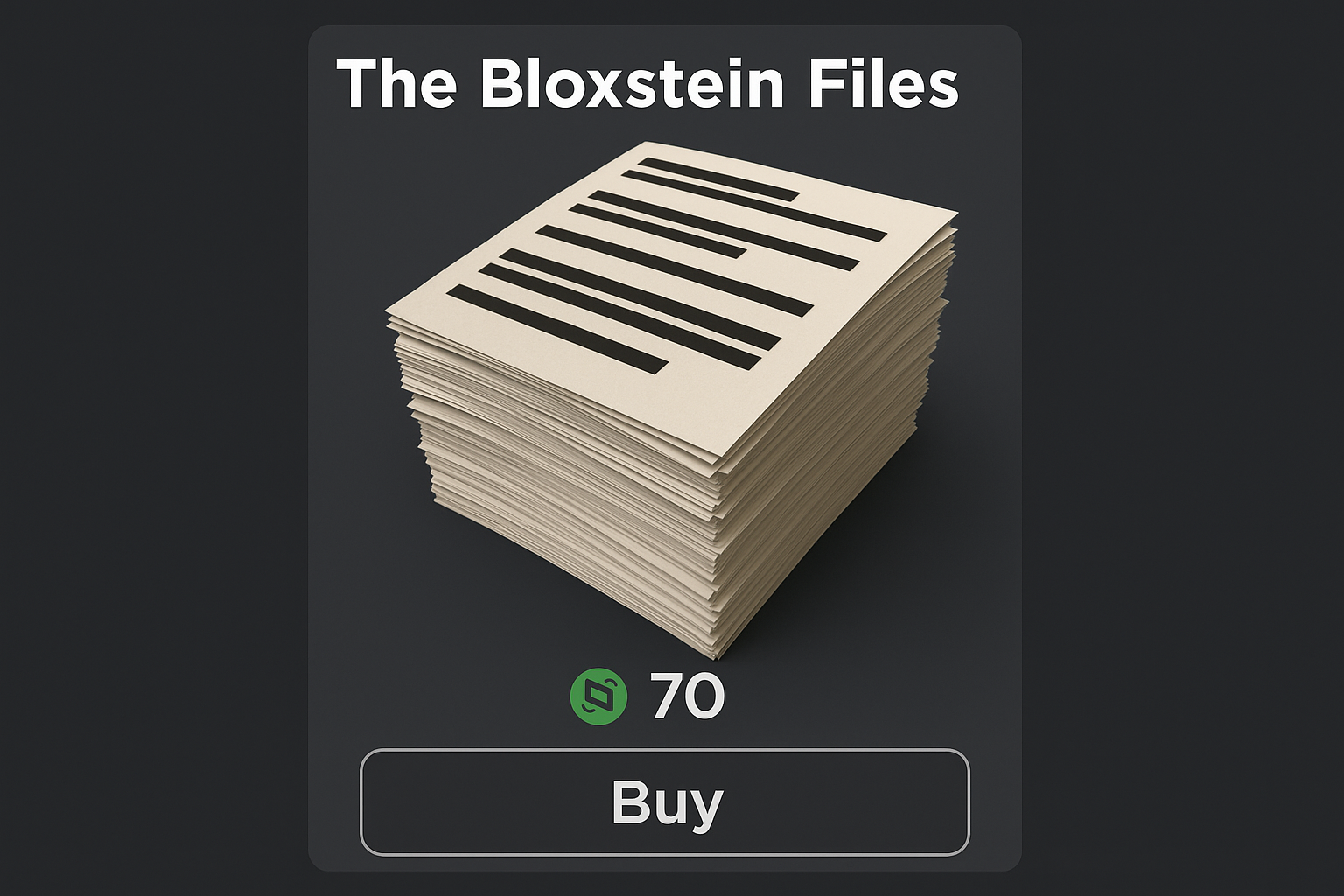 로블록스 '블록스타인 파일' 아이템 등장에 유저들 발칵, "검열된 문서에 누가 70 로벅스를 내냐"