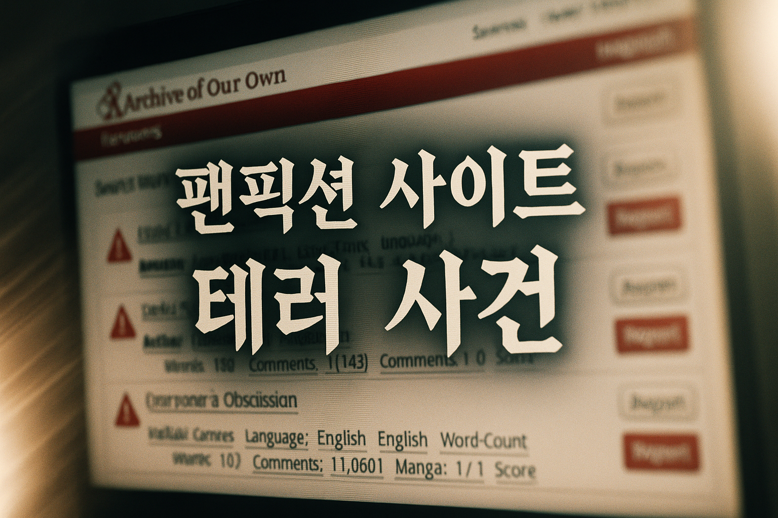 아카네 팬픽 사이트에 혐오글 테러... 팬덤 커뮤니티 발칵 뒤집혔다