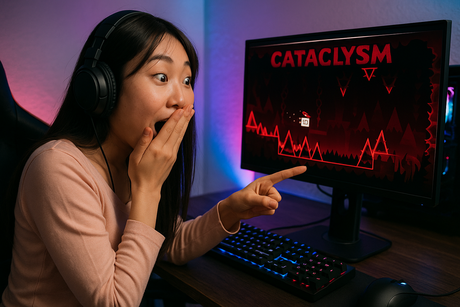 지오메트리 대시 최고난이도 맵 '카타클리즘'의 비밀번호가 '666777'인 이유가 발칵 뒤집혔다