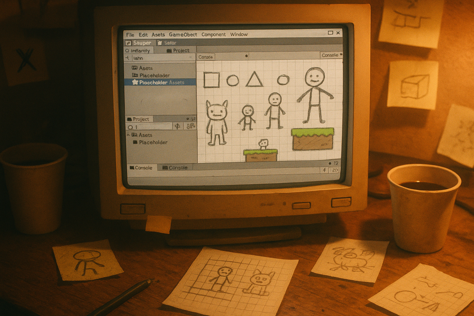 게임 개발자들이 공개한 AI 없던 시절의 조잡한 임시 에셋들