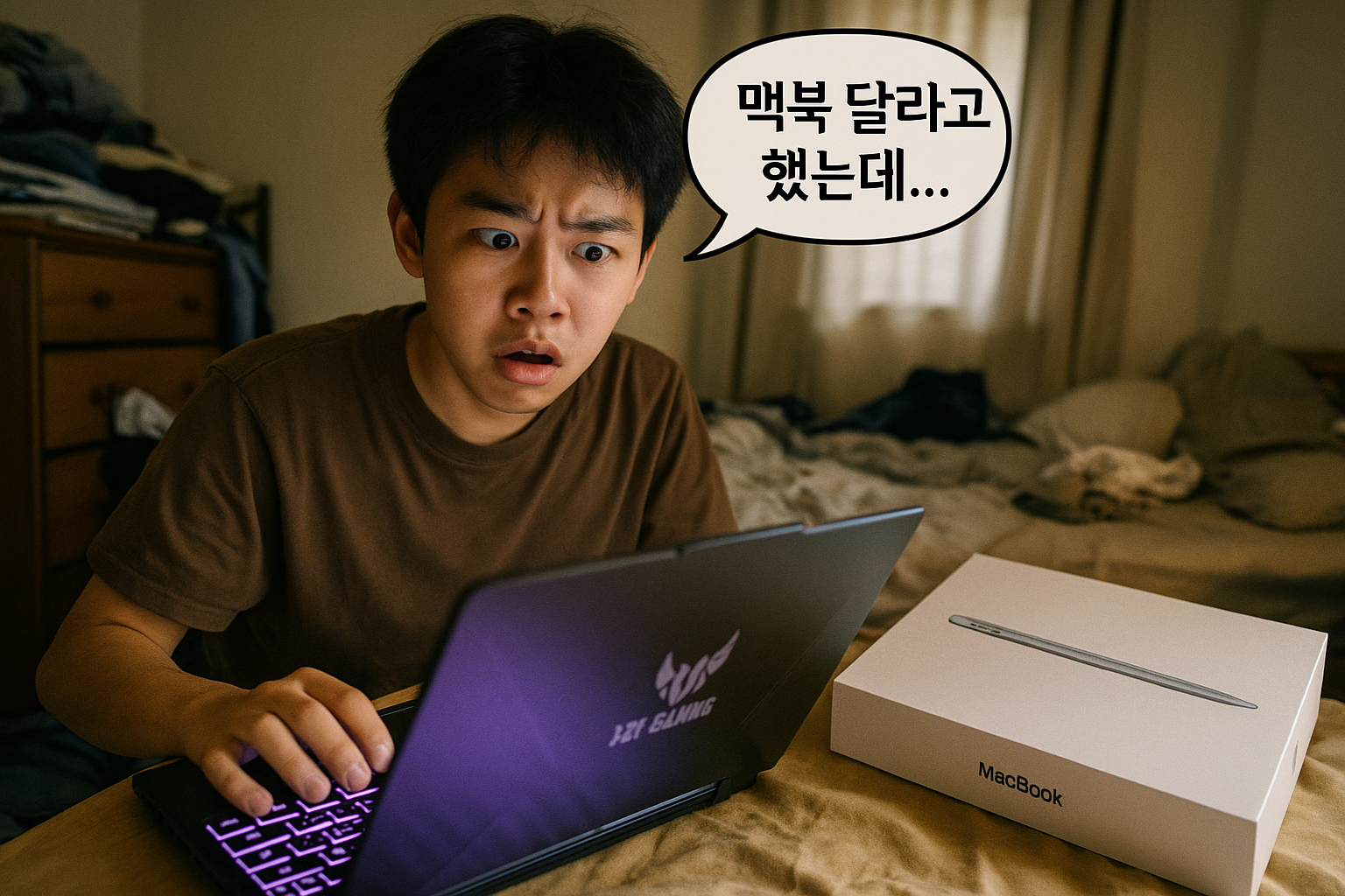 부모님께 맥북 네오 달라고 했더니... 아수스 게이밍 노트북이 왔다