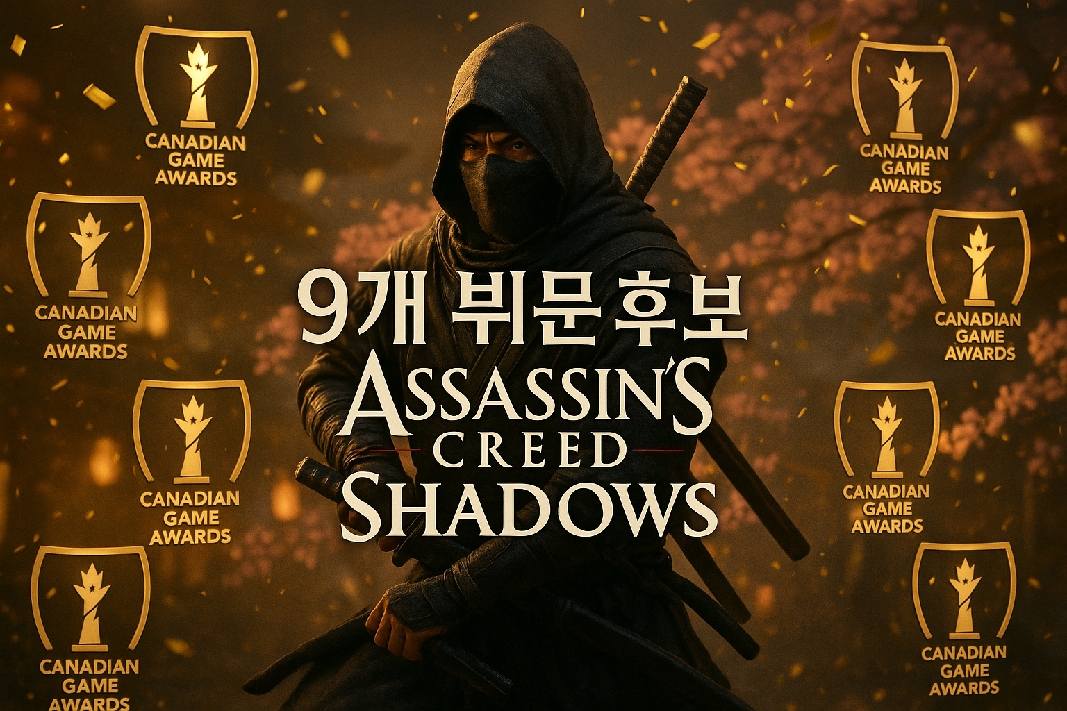 어쌔신 크리드: 섀도우, 캐나다 게임 어워드에서 9개 부문 후보작으로 선정... 그런데 만우절?