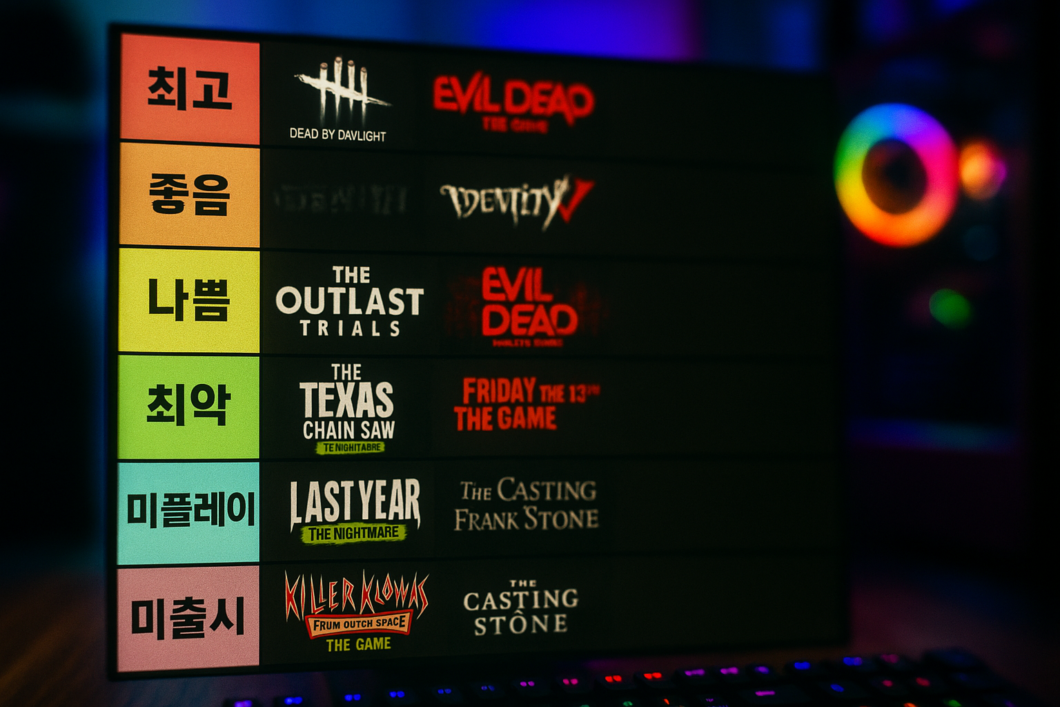 로블록스 빼고 만든 비대칭 공포 게임 티어리스트에 게이머들 '발칵'