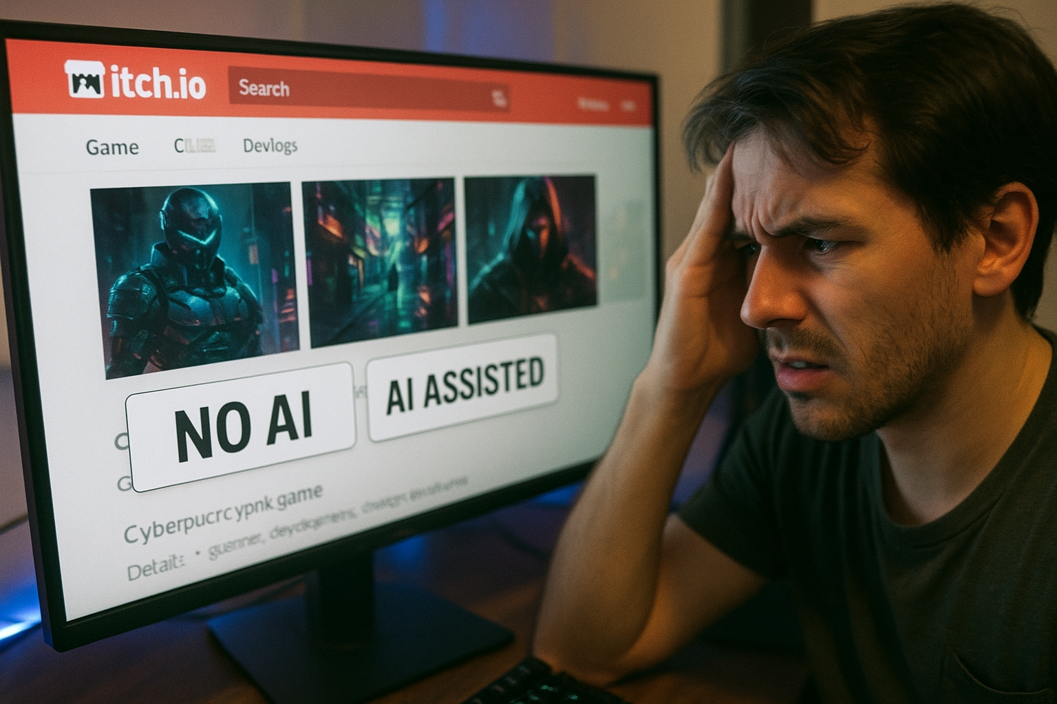 itch.io AI 필터 무용지물 논란, 개발자들 발칵